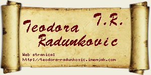 Teodora Radunković vizit kartica